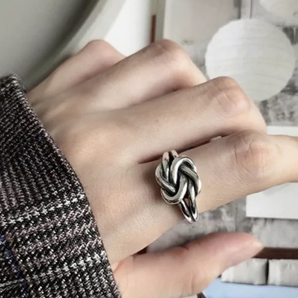 ⚡️Insta knotted lines sterling silver open ring - Picture 3 of 5